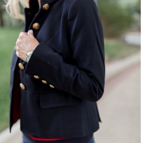 TALBOTS Women’s Classic Modest Navy Compact Military Twill Cotton Jacket Size 2 - Picture 5 of 12